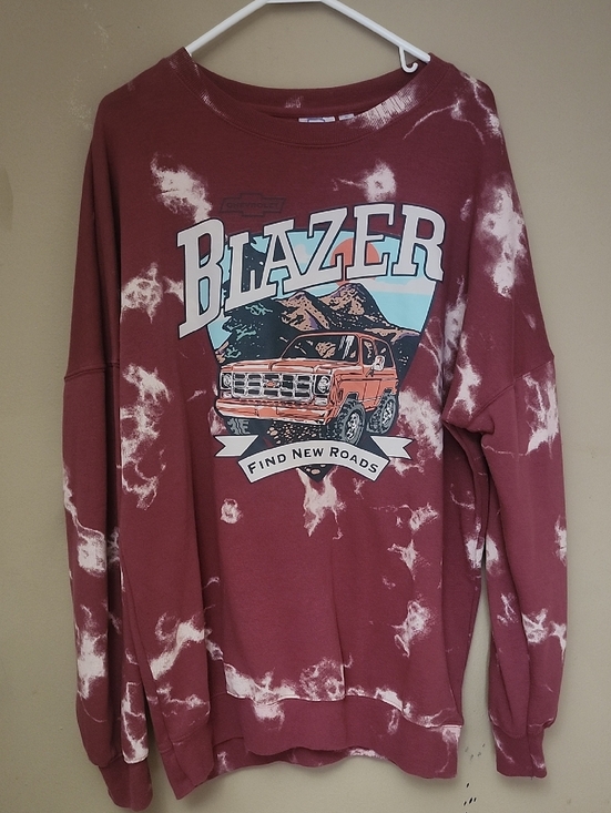 Sweaters - 'Blazer' Tie-Dye Sweatshirt - Maroon